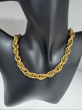 Gold-Tone Twisted Rope Chain Necklace - Elegant Women’s Jewelry